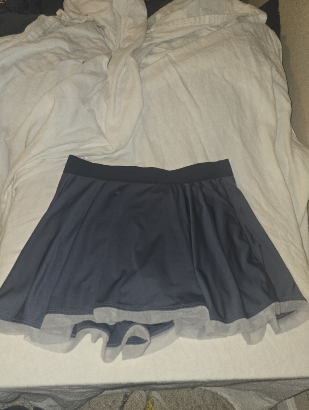 Reebok Grey Blue Circle Skater Tennis Skirt with Built-In Shorts